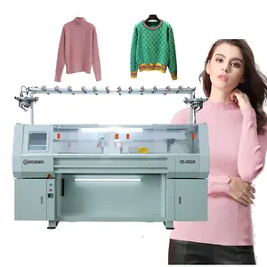 Einziges System computergesteuerte Pullover-Flachstrickmaschine Pullover-Huf-Schal-Strickmaschine