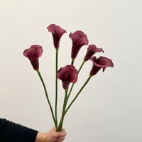 YOPIN-7843 Vente en gros de lys calla artificiels en PU noir, décorations artistiques pour la Saint-Valentin et Thanksgiving