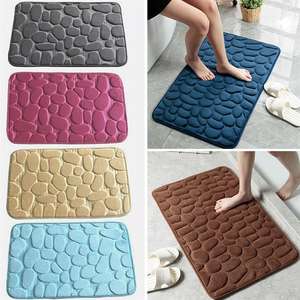Alfombra de baño antideslizante con relieve de adoquín de 40*60*1.5 cm, tapete para el lado del lavabo, alfombra para el suelo de la bañera, alfombrilla para la ducha, almohadilla de espuma viscoelástica - Product Image 6