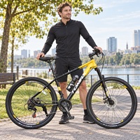Vélo de montagne pour adulte en acier, cadre fin, couleur rose, 26 pouces, avec vitesses