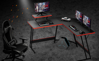 Table de jeu professionnelle réglable en hauteur bureau jeu Club Table de bureau en forme de L rgb lumières LED coin e-sports bureaux d'ordinateur