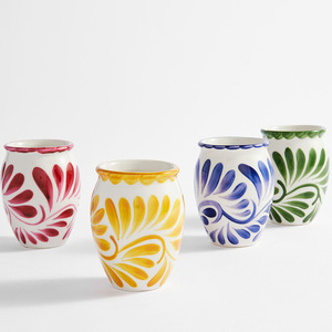 Taza de Cóctel de Cerámica Estilo Mexicano Creativa, Nueva, OEM ODM, Taza de Beber de Cerámica Talavera Floral Hecha a Mano Personalizada - Product Image 3