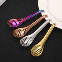 Cuillère en acier inoxydable pour sauce aux graines de poisson, cuillère ajourée pour fondue, outil ménager, cuillère de cuisine moléculaire