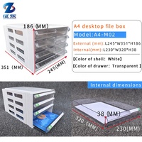 Prix de gros Organiseurs en plastique transparent de type tiroir de bureau Boîte de rangement de fichiers en plastique