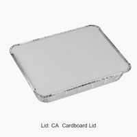 Bac Jetable en Aluminium Demi-Taille de 2,8 L R31G 320, Barquette à Emporter pour 8 Portions, Boîte en Fer Blanc 1240 avec Couvercle en Carton REC32265I
