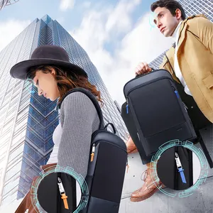 Bopai business – sac à dos léger et intelligent avec chargeur usb pour hommes, sac à dos fin anti-vol pour ordinateur portable 15 trajets