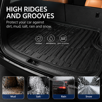 Coolcars Easy Rinse Boîte de rangement inférieure de coffre de voiture étanche, tapis de coffre 3D en TPE durable toutes saisons pour AITO M7 2022-2024 5 places