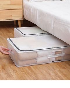 Caja de Almacenamiento Plegable de Plástico Transparente, Diseño Moderno para Baño, Sala de Estar, Dormitorio, Mueble Plegable Resistente para el Hogar - Product Image 4