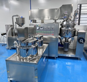 Dispensador de tanque emulsionante al vacío de calentamiento de elevación automática de acero inoxidable de 50L para loción, protector solar, mezcla de bálsamo limpiador - Product Image 3