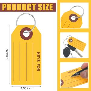 Etiquetas Personalizadas para Llaves con Anillas de 1.38 x 2.76 Pulgadas, Etiquetas para Llaveros, Etiquetas para Cajas, Oficina, Tienda, Suministros para Automóviles - Product Image 2