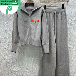 Ensembles de vêtements pour femmes gris décontractés, amincissants, à prix abordable, deux pièces - Product Image 1