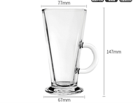 Britannique rétro poignée verre vin verre ambre boisson tasse latte café tasse après-midi thé verre tasse