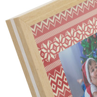 Cadre photo en bois rouge de Noël DX Designs 4x4 pouces, pour montage mural ou sur table, vente en gros, logo personnalisé