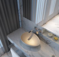 Lavabo de salle de bain en béton imperméable de haute qualité à poser sur comptoir