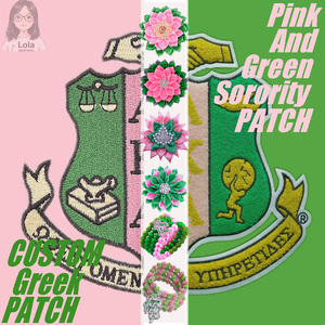 Parches grandes termoadhesivos personalizados para universidades, bordados <span class=keywords><strong>de</strong></span> fieltro chenille para hermandades griegas, parches tejidos para hermandades AK - Product Image 1