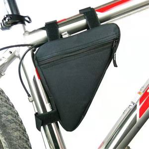 Triangle Bicycle <b>Frame</b> Bag Polyester Front Mount Zipper Portable Cycling Storage Mountain Bike <b>Black</b> Red Blue Yellow Detachable - Product Image 3