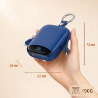 Powerbank 10000mAh Smartwatch Kabelloses Laden 2 Eingebaute Kabel Quadratischer Zinklegierungsring PD20W Reise Großhandel