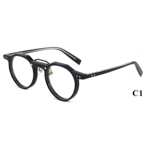 แว่นตาสำหรับผู้ชายกรอบแว่นสายตาทรงกลมทำด้วยมือสไตล์อิตาลีกรอบแว่นอ่านหนังสือกรอบแว่น - Product Image 3