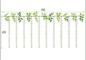 Guirnalda de Flores Artificiales de Glicinia de 6 Pies, Flores Artificiales de Seda y Plástico con Tacto <span class=keywords><strong>Real</strong></span> para Decoración de Fondo de Boda - Product Image 2