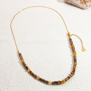 Collar de piedra natural Dopamine, cadena de clavícula de oro de 18 quilates para mujer, joyería de moda para fiesta, estilo veraniego - Product Image 2