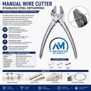Al Mida Healthcare Pince manuelle torsionnelle en acier inoxydable pour la coupe de broches orthopédiques vétérinaires, Instruments chirurgicaux vétérinaires CE - Product Image 6