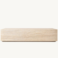 Table basse moderne de luxe RH ROCCO, plateau en marbre, structure en marbre, hauteur réglable, minimaliste, pour le salon