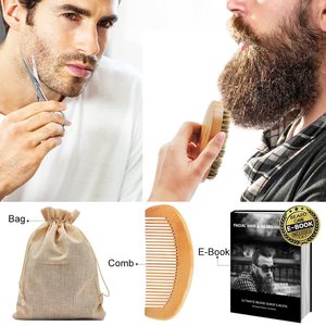 Peigne naturel pour le soin de la barbe kit de toilettage pour la barbe avec logo personnalisé ensemble d'huiles de culture et de soin biologiques hydratantes - Product Image 6