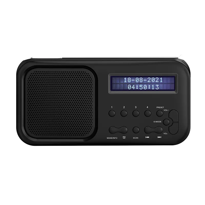 Trending Products High End Outdoor Mini Case Sound System Portable Bluetooth LCD Display Alarm Clock Digital DAB Radio Speaker