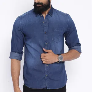2023 Trending New Fashion Style Direct Company Trusted Supply High Quality Sustainable Stylish Men's Clothing Wear Denim Shirts