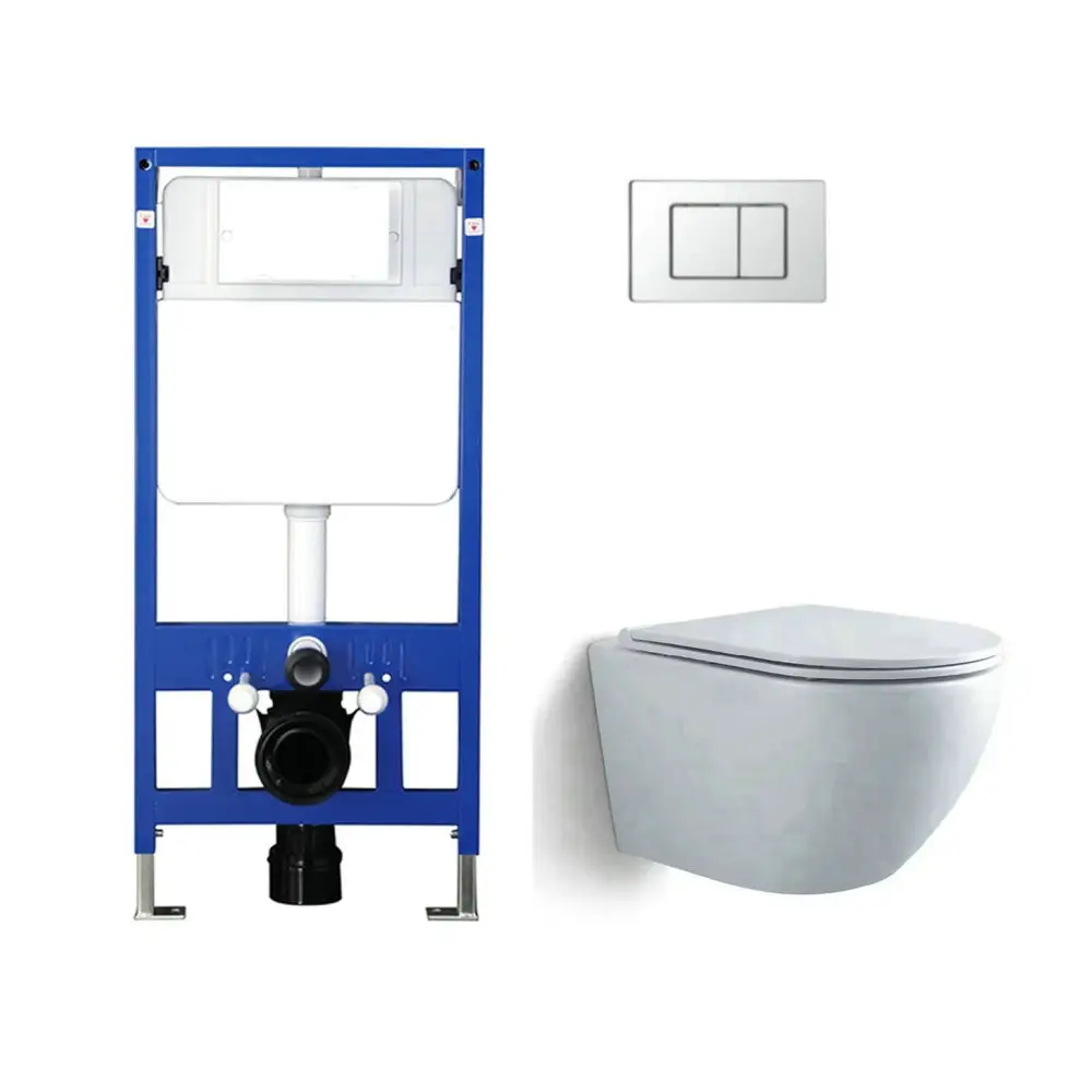 Best Selling Wall Mounted Concealed Flushing Tank Ceramic Toilet And Built In Wash Closet WC