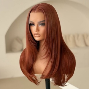 Perruque à <span class=keywords><strong>frange</strong></span> en <span class=keywords><strong>cheveux</strong></span> humains vierges lisses, sans colle, pour femmes, pré-épilée, prête à porter, à prix abordables - Product Image 2