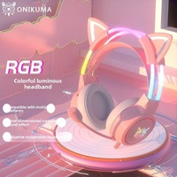 Casque de jeu filaire ONIKUMA X15 Pro avec haut-parleur de 50 mm, éclairage RGB, micro à double tête avec suppression du bruit, 3,5 mm pour PS5, PC, Xbox, Switch