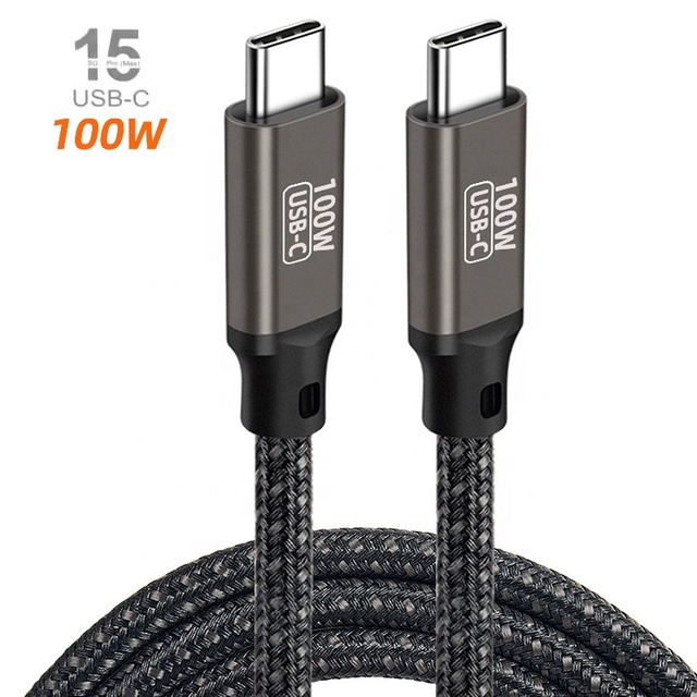 New Type-C Fast Charging Cable 100W Compatible with IP15Pro USB C to Type C PD 3.0 Data Transfer for MacBook