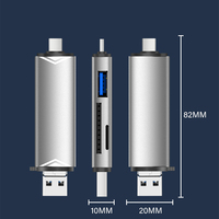 USB 3,0 6 1 Lector de tarjetas multifunción Lector de tarjetas de memoria USB OTG externo Micro interfaz Tipo C USB C Compatible SD TF