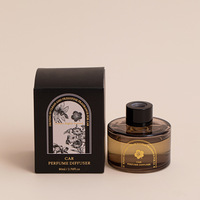 Diffuseur d'arômes pour voiture en verre avec logo personnalisé, diffuseur d'air frais pour voiture, diffuseur de parfum pour voiture, diffuseur longue durée, ébène et bergamote