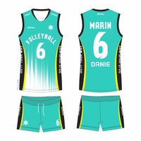 Uniforme de volleyball par sublimation de conception personnalisée du fabricant d'usine Maillot de volleyball pour sports d'équipe unisexe Ensemble de chemises de volleyball