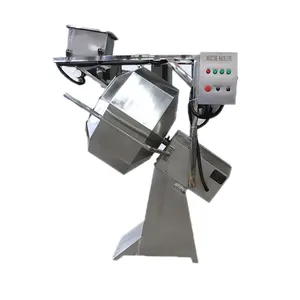 Stainless nuts fried snacks food flavouring baked potato tortilla chips seasoning machine with oil spray and add powder