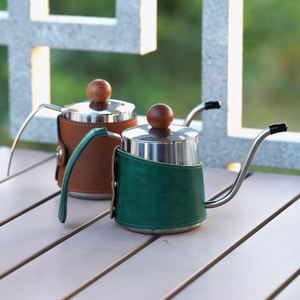 Funda de cuero para cafetera, funda de cuero PU anti-calor, funda de cuero para mini tetera de acero inoxidable - Product Image 2