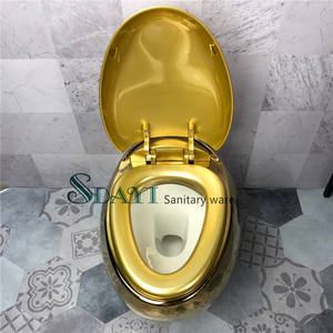 SDAYI 유럽 핫 셀링 계란 모양 벽걸이 화장실 세라믹 골드 컬러 전기 도금 벽 걸이 화장실 주변 - Product Image 4