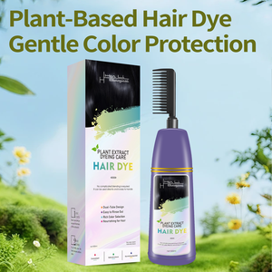 Shampoo colorant capillaire à l'huile d'argan, couleurs multiples, longue durée, brun noir, pour femme, facile à utiliser, avec peigne - Product Image 5