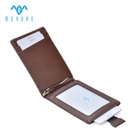 Dompet kulit asli Full Grain, dompet klip uang ramping dengan tempat kartu ID Pop-Up, pemblokiran RFID & fitur Anti Maling desain uniseks