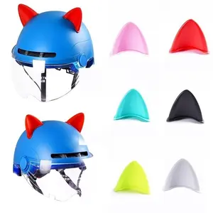 Motorcycle Helmet Cat Ears Cute Decoration Style Electric Car Motocross Stickers Driving Stylish Universal Helmet Accessories