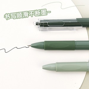 Stylo gel vert lait matcha Deva 0,5 mm encre noire pour examens et écriture, lot de 5 - Product Image 4