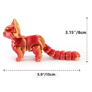 Figurines de chats simulés imprimées en 3D, jouets animaux en plastique faits à la main, jouets de chats imprimés en 3D populaires pour l'exportation - Product Image 4