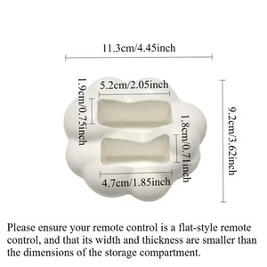Cloud-Shaped Dual-Slot Remote Control Holder 3D Printed Desktop Storage Organizer For Home Decor - Product Image 3