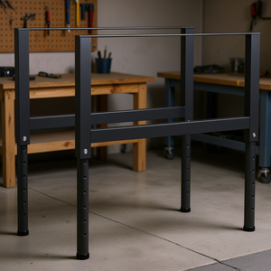 Cadre de banc de travail réglable 33,5 x 27,2 à 37,6, structure métallique de mobilier au design industriel pour usage en atelier - Product Image 2