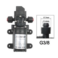 Pompe à diaphragme auto-amorçante à haute pression d'eau DC 12V 130PSI 6L/Min 70W 72W avec alimentation EU 6A Tuyau