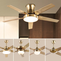 52 pouces de haute qualité 5 lames ventilateur de plafond en métal télécommande moderne Led moteur à courant continu avec lumière salon