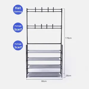 <span class=keywords><strong>Porte</strong></span>-chaussures multifonctionnel pas cher avec cintre, <span class=keywords><strong>porte</strong></span>-manteau simple pour dortoir, <span class=keywords><strong>porte</strong></span>-chapeau et <span class=keywords><strong>porte</strong></span>-chaussures en métal - Product Image 6
