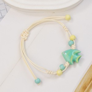 Bracelet extensible en céramique étoile de mer et perles, breloque océanique, style bohème, bijoux de plage pour femme - Product Image 4